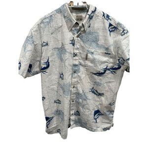 Columbia Men's XL Nautical Sailfish Graphic Short Sleeve Shirt White‎